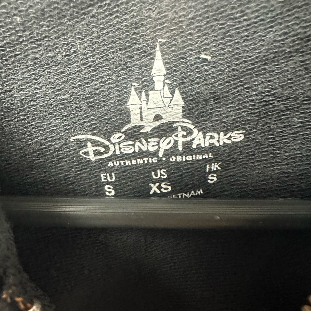 Women's Disney Parks Sequin Logo Full Zip Hooded Sweatshirt Black XS Mickey - Picture 4 of 9